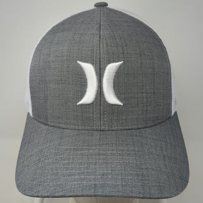 Hurley Trucker Hat Gray One Size White Logo Snapback Mesh Baseball Cap Yupoong