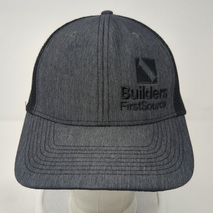 Builders First Source Snapback Trucker Hat Gray OS Adjustable Mesh Back Ivory