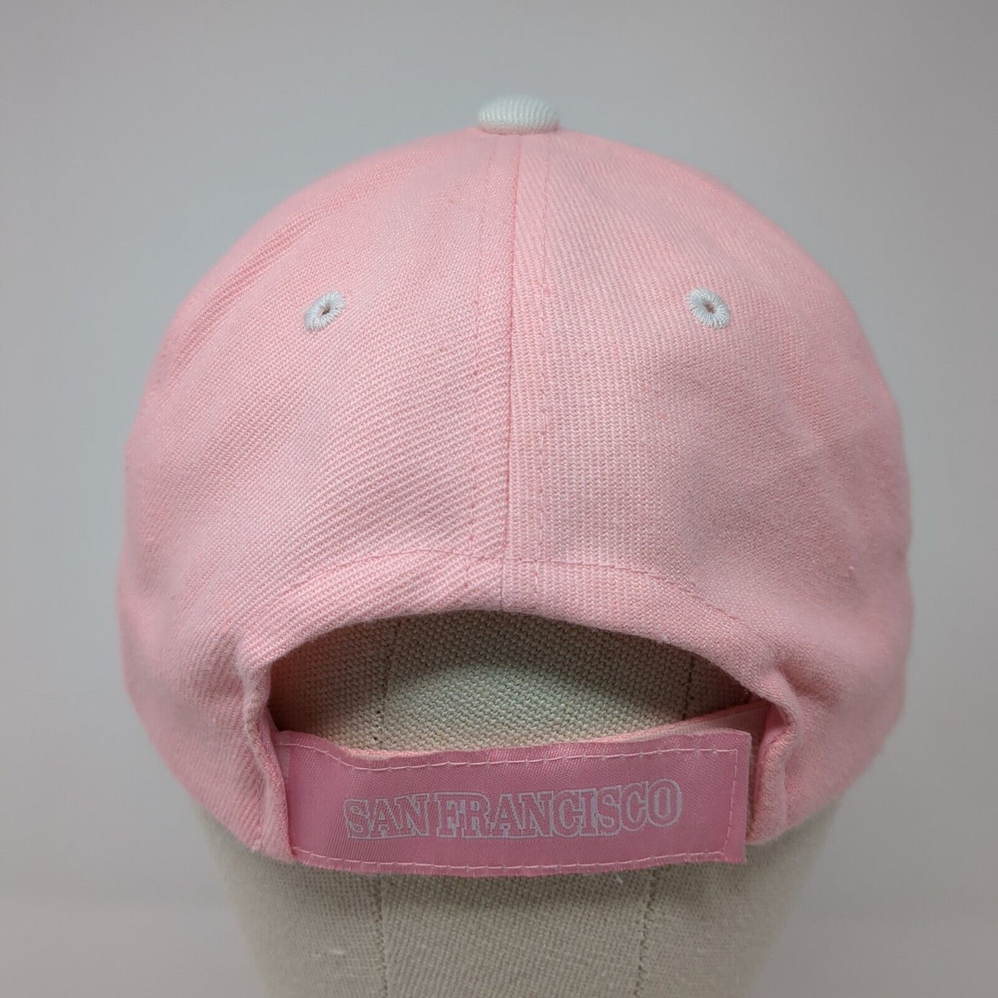 San Francisco Strapback Hat Pink One Size Adjustable Embroidered 6 Panel Chelona