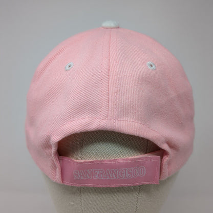 San Francisco Strapback Hat Pink One Size Adjustable Embroidered 6 Panel Chelona