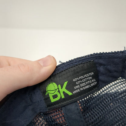 Waltz Snapback Mesh Back Trucker Hat Blue One Size Embroidered BK