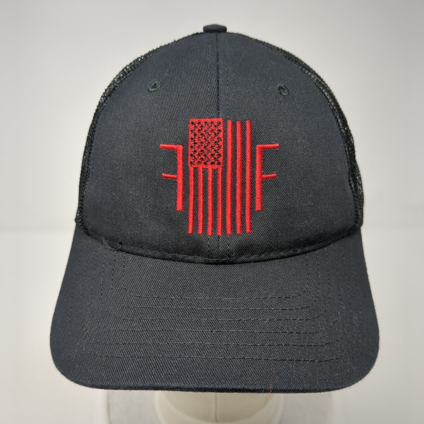 USA Flag Snapback Trucker Hat Black OS Adjustable Embroidered Mesh Classic Caps
