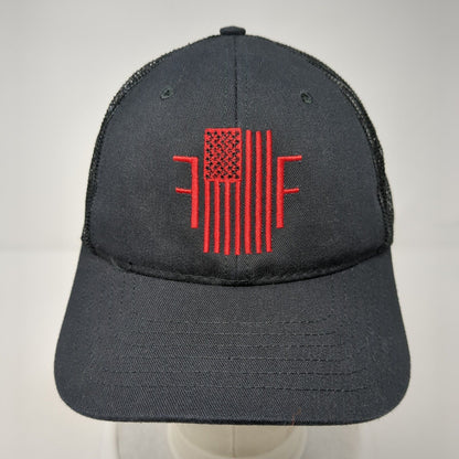 USA Flag Snapback Trucker Hat Black OS Adjustable Embroidered Mesh Classic Caps