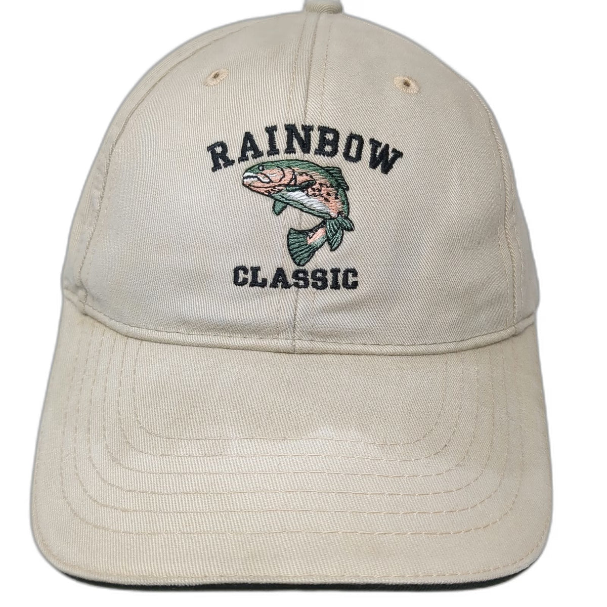 American Dry Goods Baseball Cap Beige One Size Rainbow Classic Fish Hat