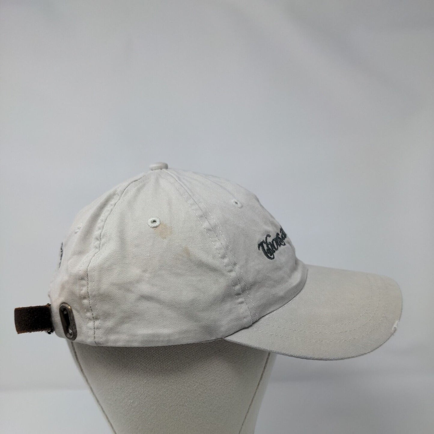 Thousand Trails Slideback Hat Tan OSFA Embroidered Leather Strap