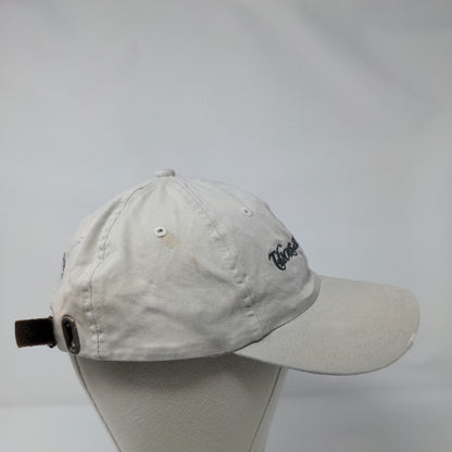 Thousand Trails Slideback Hat Tan OSFA Embroidered Leather Strap