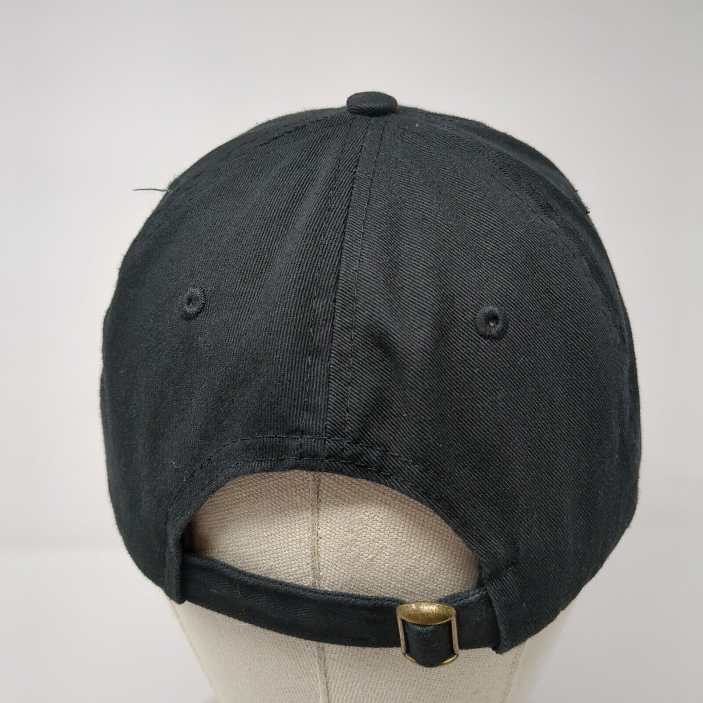 Paw Print Slideback Hat Black One Size Adjustable Vented Holes 6 Panel Cotton
