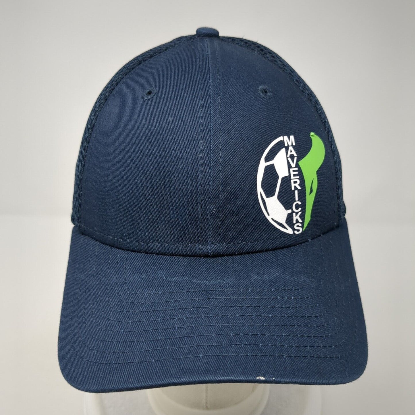 Mavericks Fitted Mesh Back Hat Blue S-M Stretch Solid New Era 39Thirty