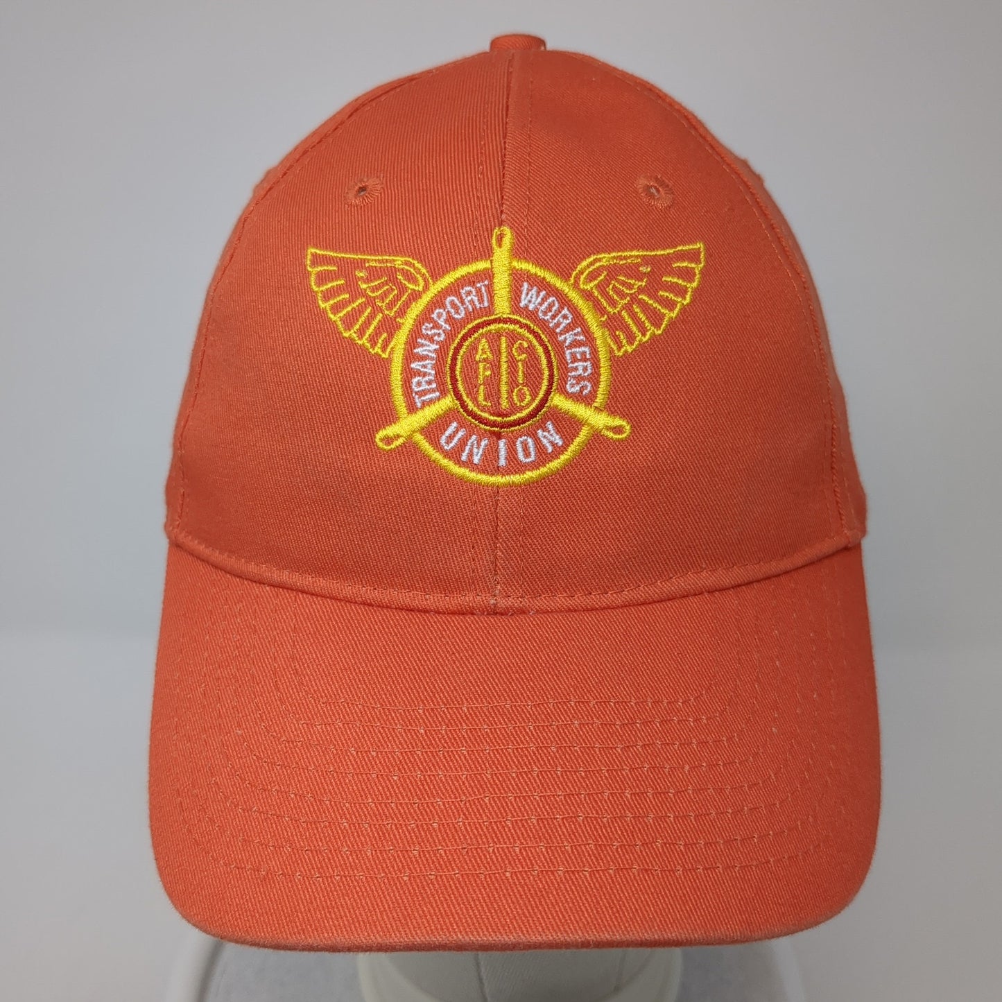 Transport Workers Union Baseball Cap Orange OS Adjustable Embroidered Bayside