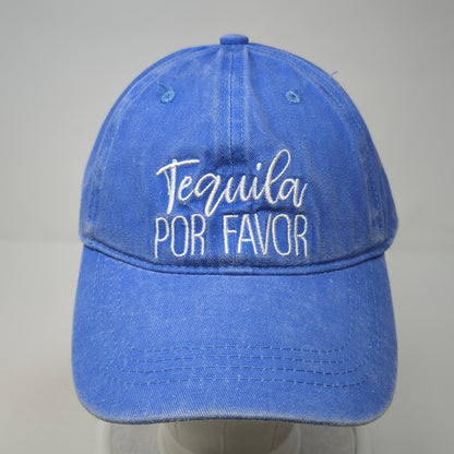 Tequila Por Favor Slideback Baseball Cap Blue One Size Adjustable Embroidered