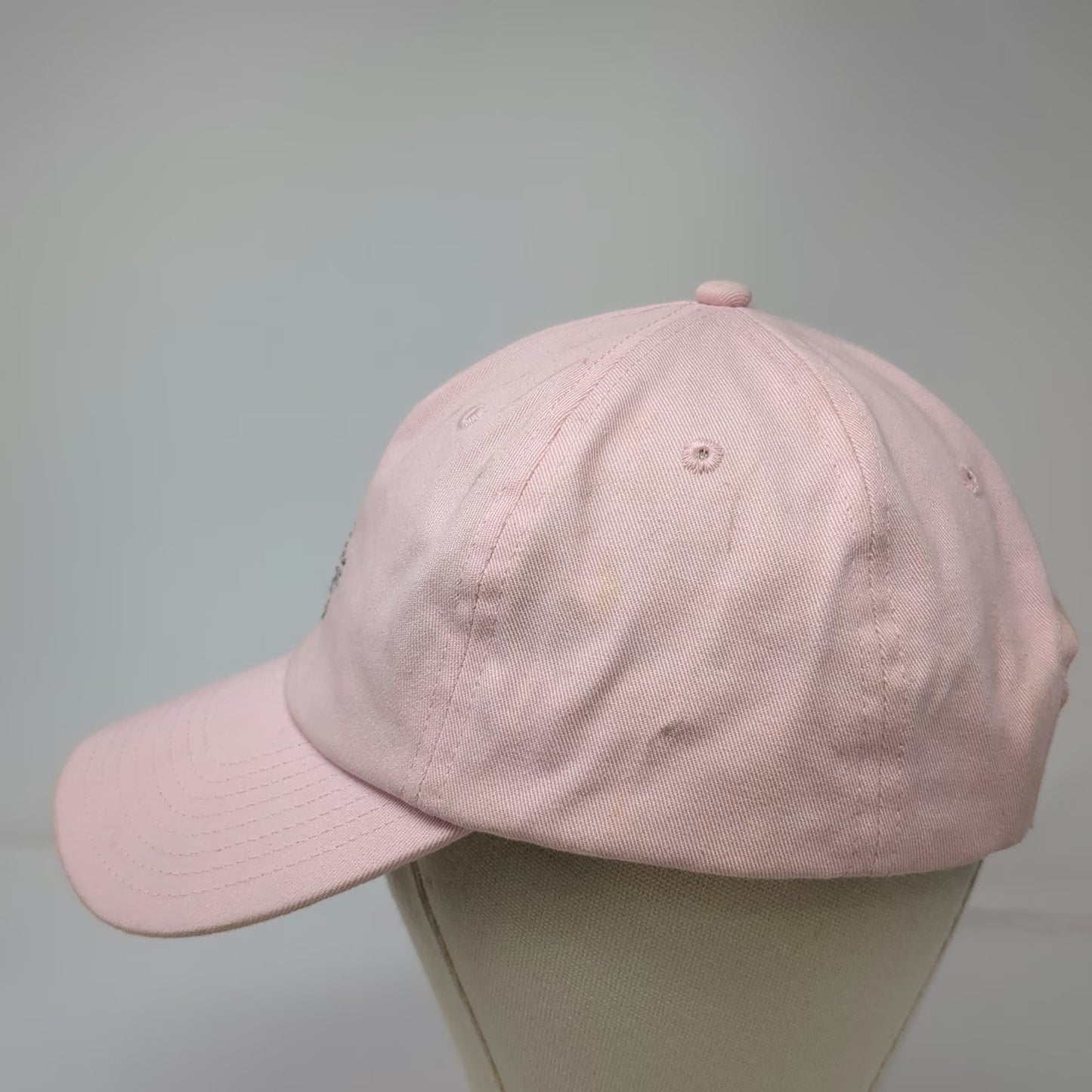True Religion 5 Panel Pink One Size Hat Rhinestone Horseshoe Logo Bling Snapback