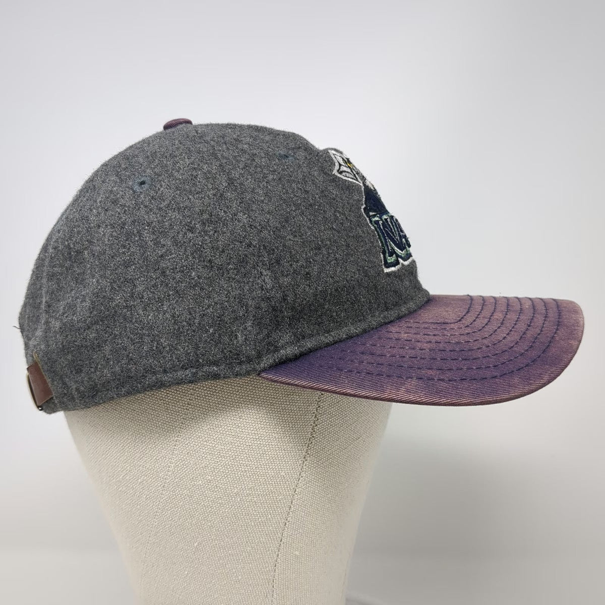 New Era Baseball Cap Gray Purple One Size NAU Lumberjacks Wool Slideback Hat