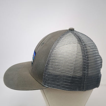 Patagonia Trucker Hat Gray One Size Mesh Back Snapback Mountain Patch Logo