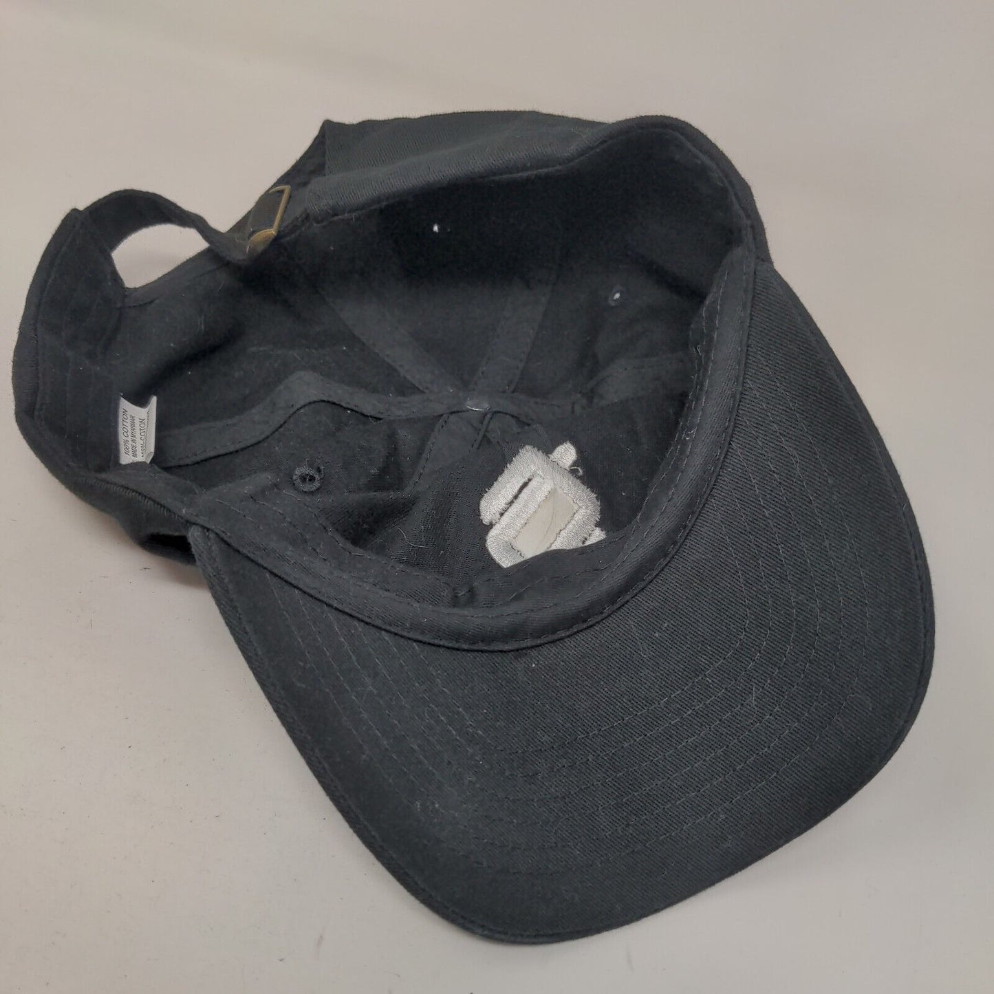 Monogram Slideback Hat Black One Size Embroidered Adjustable 6 Panel
