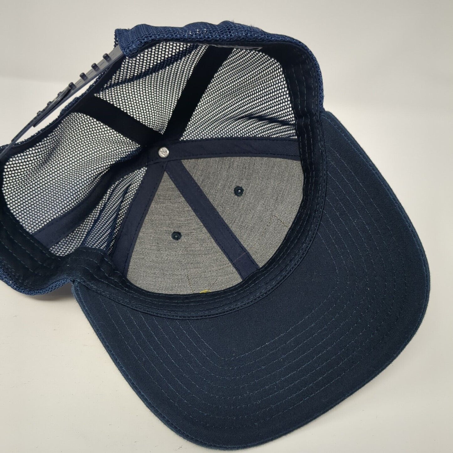 Project Big Wood Patch Snapback Trucker Hat Blue One Size Mesh Back