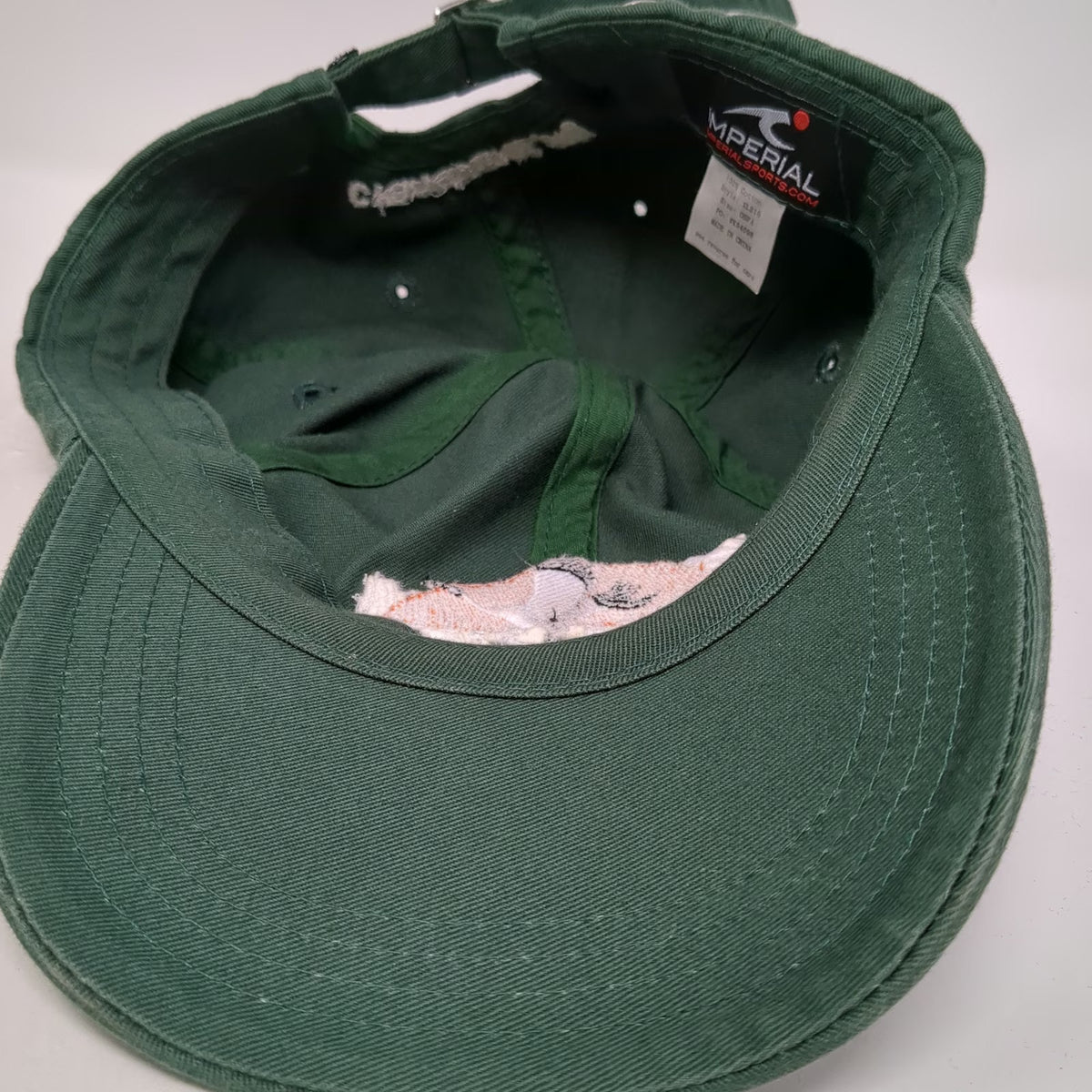 Imperial Baseball Cap Green One Size Crane Trust Embroidered Slideback Hat