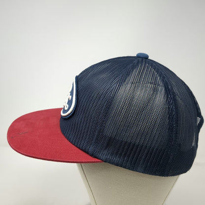 Fox Trucker Hat Blue Red One Size Mesh Back Flat Brim Snapback Motocross Racing