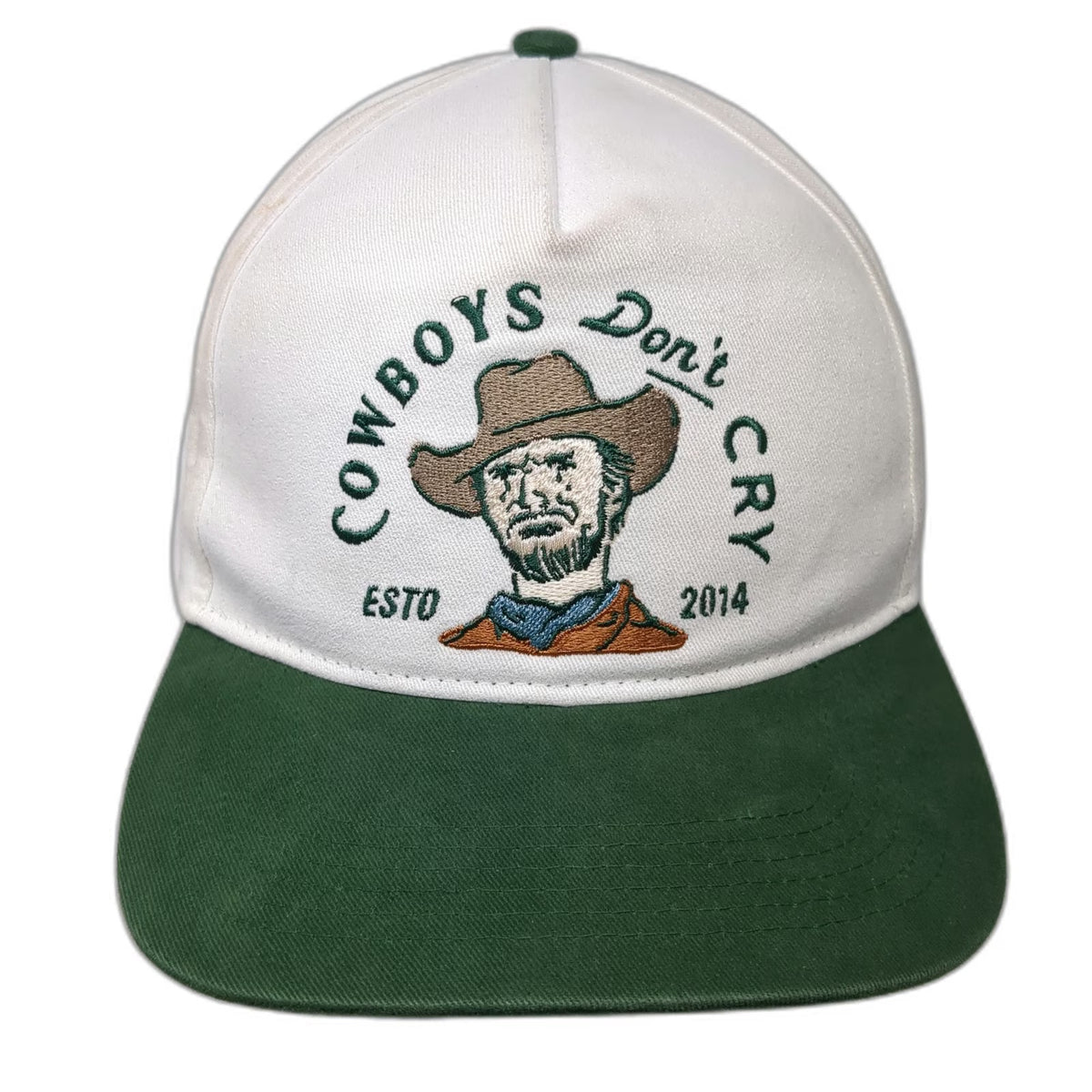 Sendero Provisions Co 5 Panel White One Size Cowboys Don't Cry Flat Snapback Hat