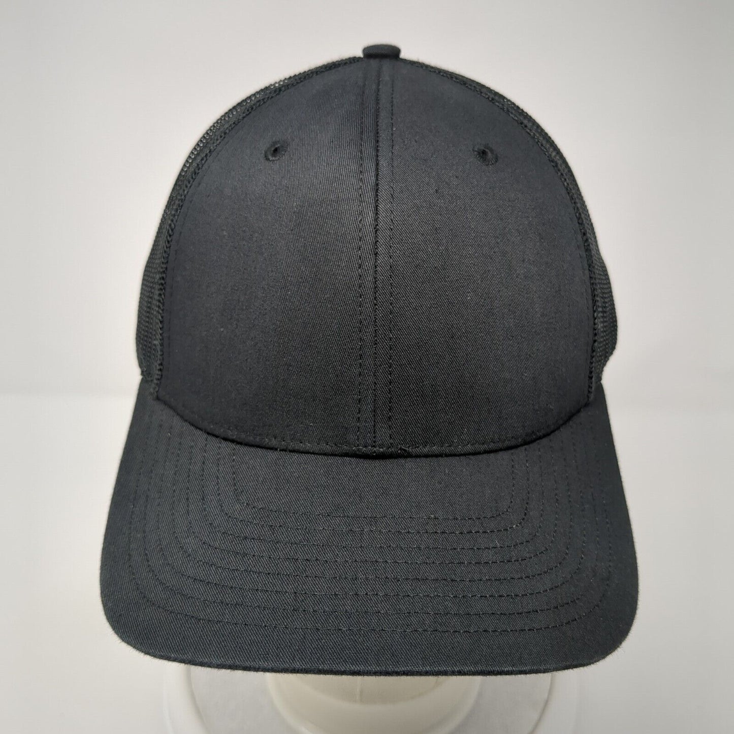Richardson Snapback Trucker Hat Black OS Adjustable Mesh Back 6 Panel Blank