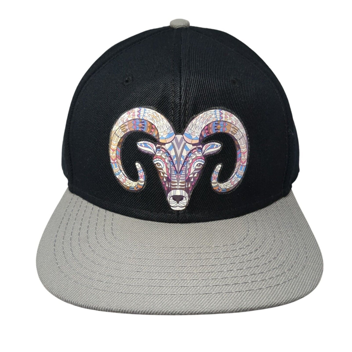 Otto Snapback Hat Black One Size Adjustable Big Horn Colorblock 6 Panel