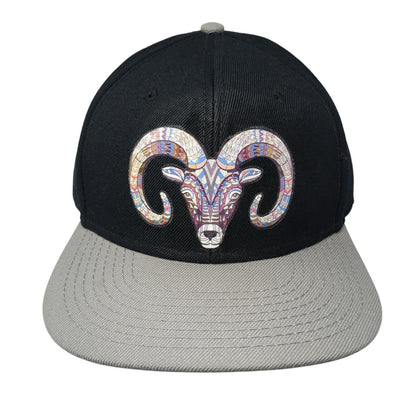 Otto Snapback Hat Black One Size Adjustable Big Horn Colorblock 6 Panel