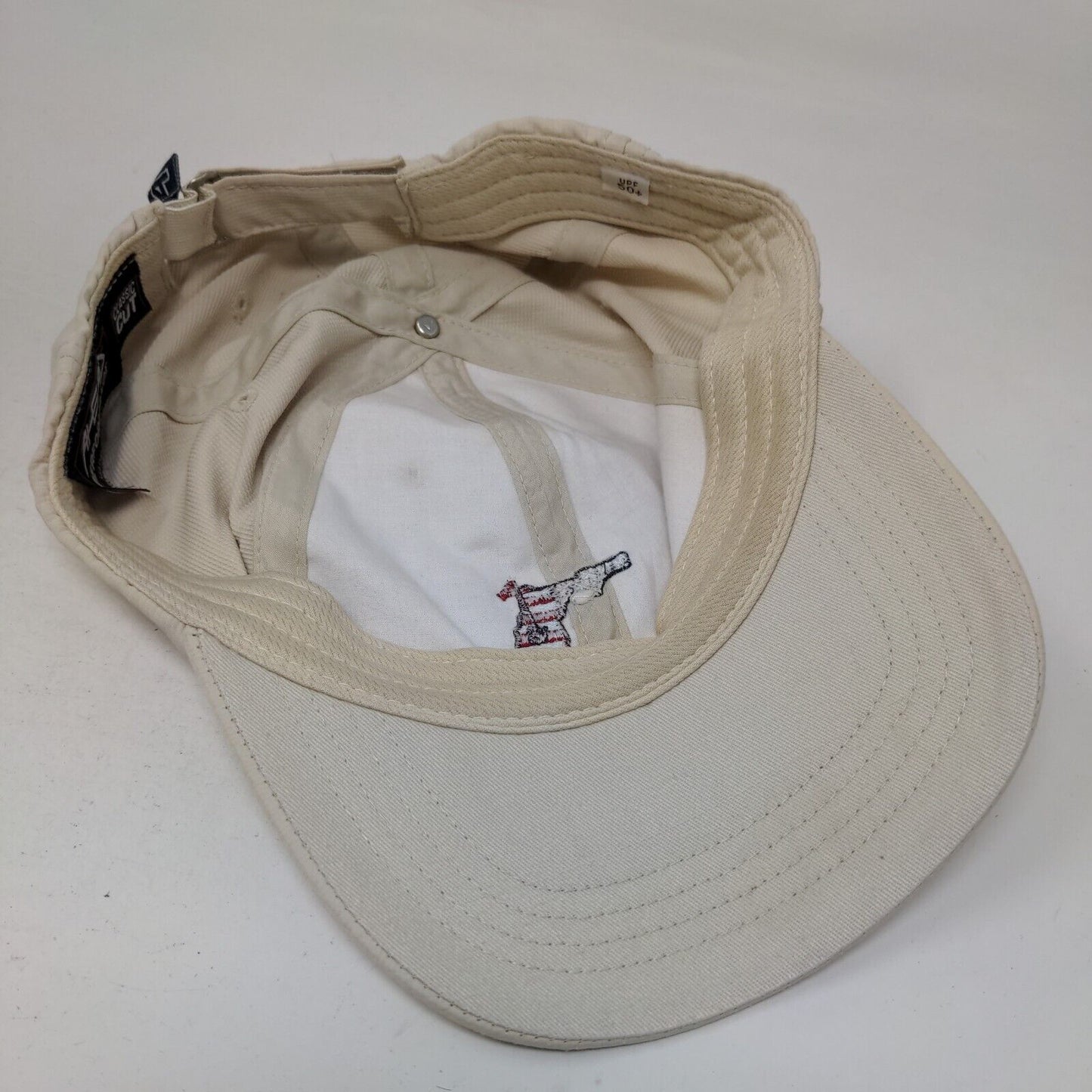 Celebration Golf Club Strapback Hat Tan Classic Cut Embroidered Ahead