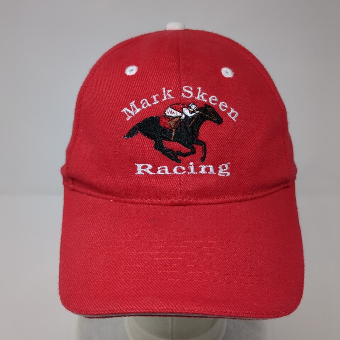 Mark Skeen Racing Strapback Hat Red OSFM Adjustable Embroidered Otto