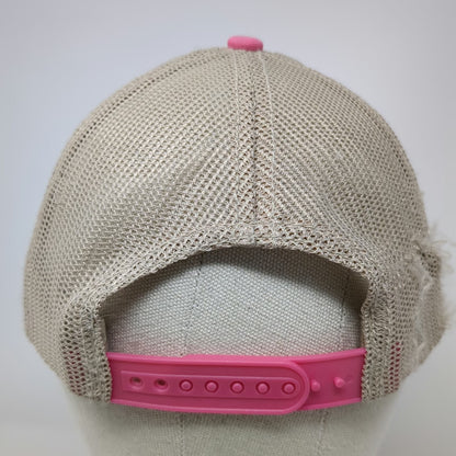 Fahrenheit Stanley Idaho Mountain Patch Pink Trucker Hat One Size Mesh Snapback