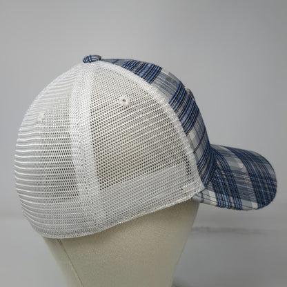 West Virginia Mountaineers NCAA Top of the World Hat Gray Blue OSFM Plaid Mesh