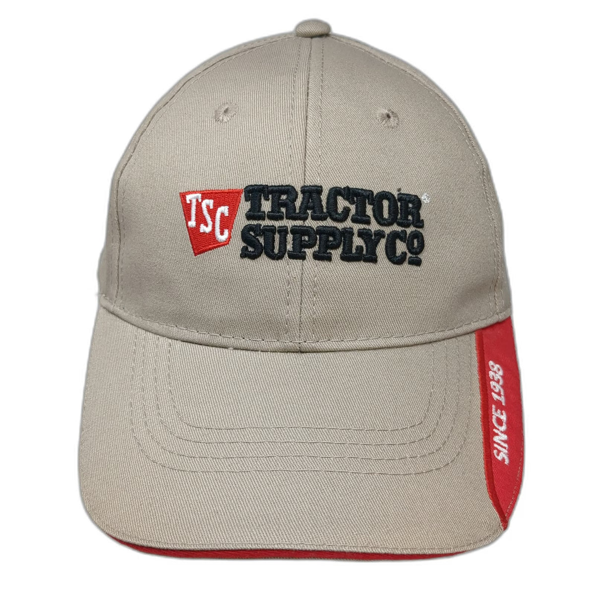Tractor Supply Co Beige Baseball Cap One Size Since 1938 Logo Slideback Hat