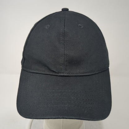 Unbranded Strapback Baseball Cap Black One Size Adjustable Vented Holes Blank