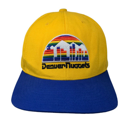 Mitchell & Ness Men's Snapback Hat Yellow Blue Denver Nuggets Embroidered Logo