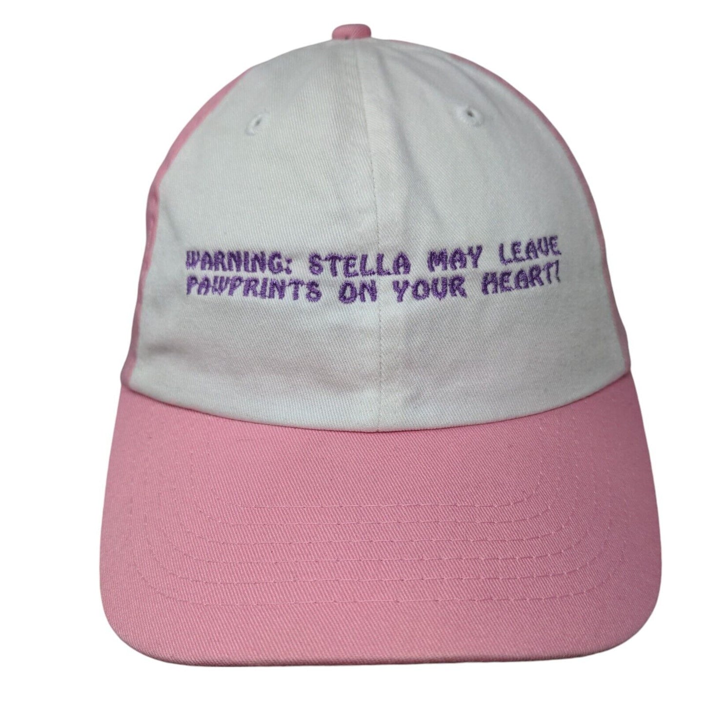 Warning: Stella May Leave Pawprints On Your Heart Slideback Hat Pink OS Lids
