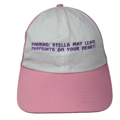 Warning: Stella May Leave Pawprints On Your Heart Slideback Hat Pink OS Lids