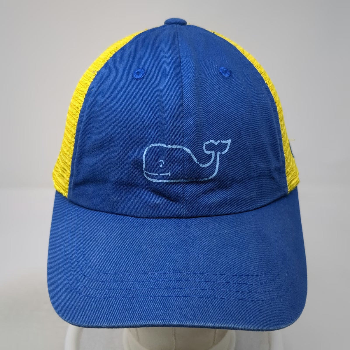 Vineyard Vines Blue Yellow One Size Trucker Hat Mesh Whale Embroidery Snapback