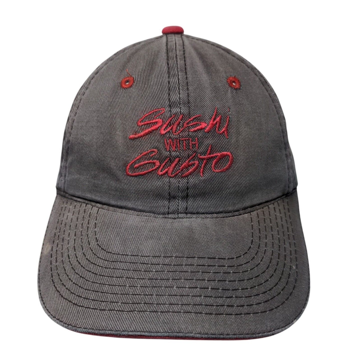Sushi With Gusto Strapback Hat Black OSFM Adjustable Outdoor Cap