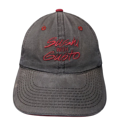 Sushi With Gusto Strapback Hat Black OSFM Adjustable Outdoor Cap