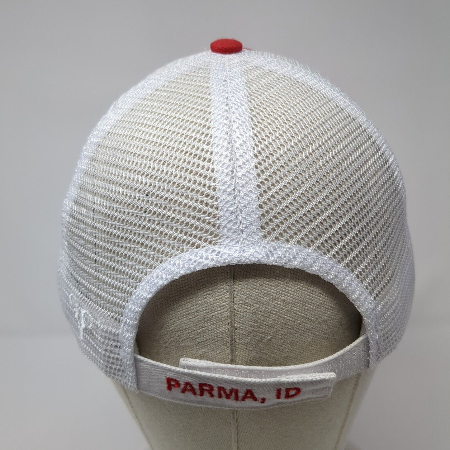Crop Production Services Parma ID Strapback Trucker Hat Red OS Mesh Back Vie