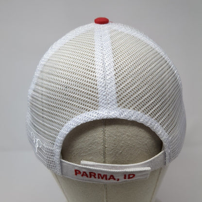 Crop Production Services Parma ID Strapback Trucker Hat Red OS Mesh Back Vie