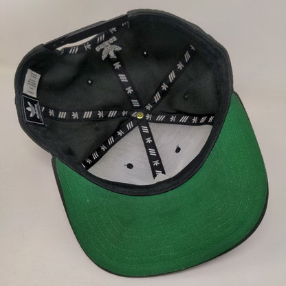Adidas Trefoil Snapback Hat Black OSFM Embroidered 6 Panel Vent Holes