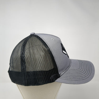 Crossed Axes Snapback Trucker Hat Gray OS Adjustable Mesh Back Port Authority