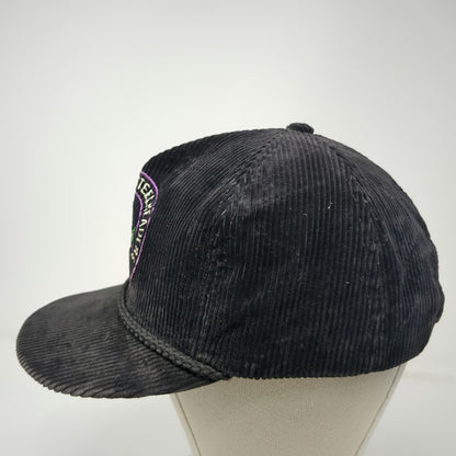 Ownco Trucker Black Hat One Size Corduroy Snapback Northwest Steelheaders Rope
