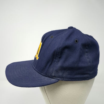 New Era Baseball Cap Blue 7 1/4 Gothic M Fitted Pro Model Green Underbrim Hat