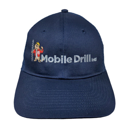 Mobile Drill Men's Snapback Mesh Back Hat Blue Embroidered Logo Polycotton Logo