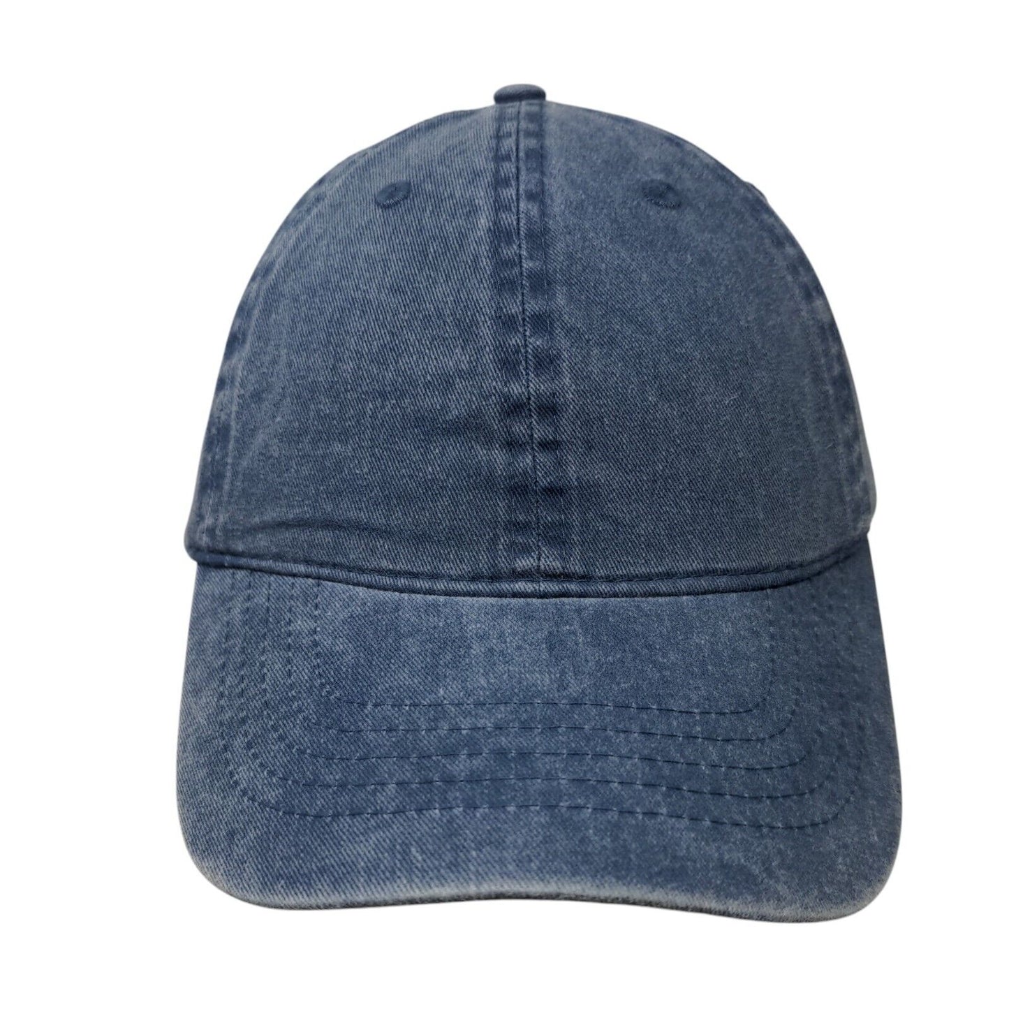 Unbranded Strapback Hat Blue OSFM Adjustable Vented Holes 6 Panel Blank