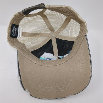 Boy Mom Strapback Trucker Hat Multicolor OS Adjustable Mesh Back Distressed