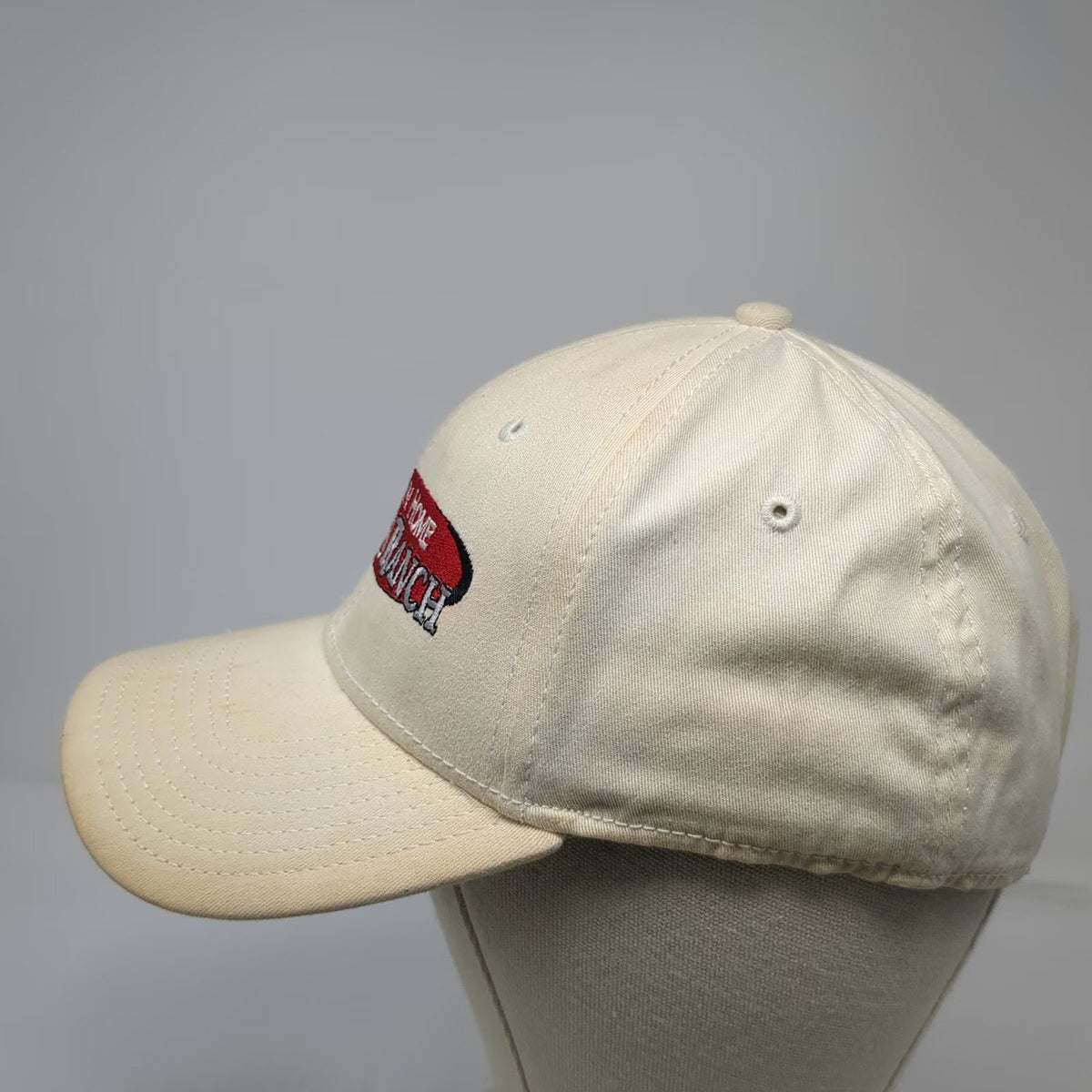 A-FLEX Baseball Cap Beige XL Mountain Home Auto Ranch Idaho Dealer Flexfit Hat