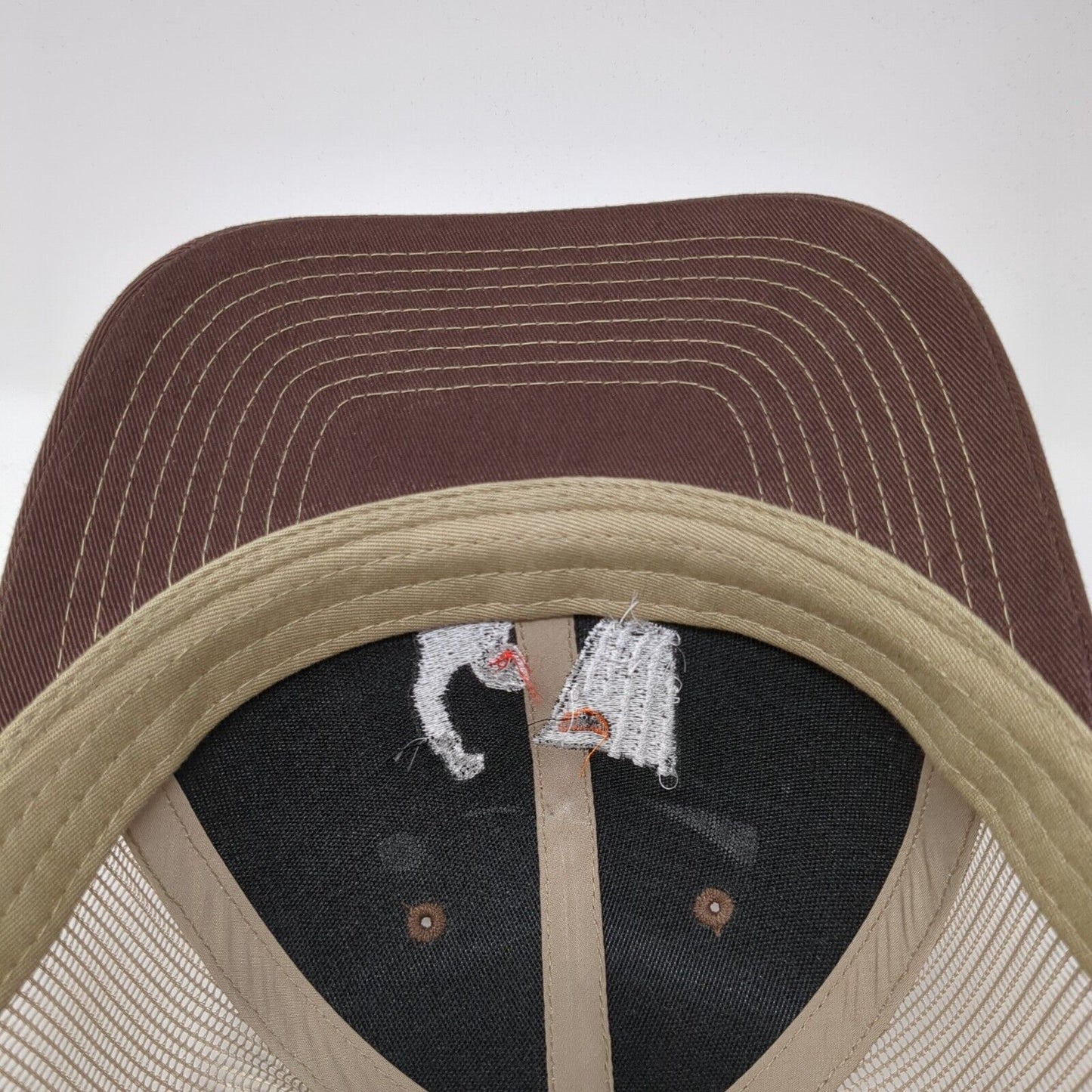 Lindo Lids Snapback Mesh Back Trucker Hat Brown One Size Embroidered