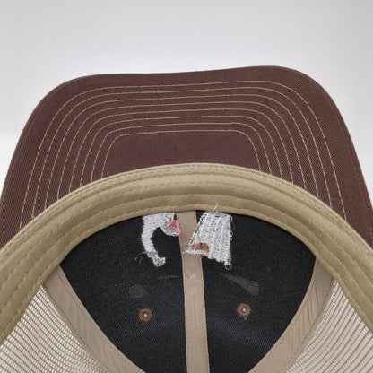 Lindo Lids Snapback Mesh Back Trucker Hat Brown One Size Embroidered