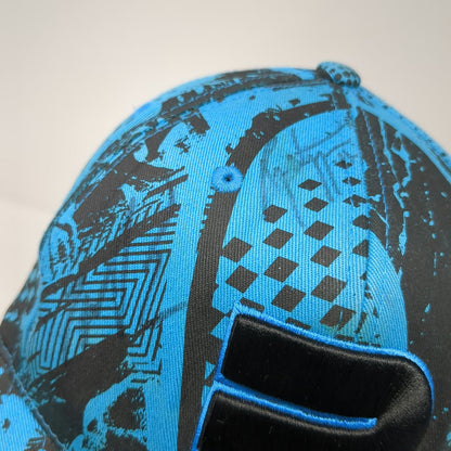 Flexfit Baseball Cap Blue XL Dew Tour All Over Print Graphic Stretch Fit Hat